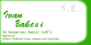 ivan bakcsi business card